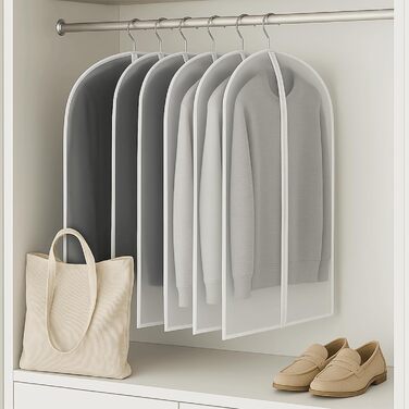 Набір мішечків для одягу CNMTCCO, 6 шт., 60x100 см та 60x120 см, прозорі, захист від пилу та вологи