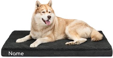 Ортопедичне ліжко для собак Lionto, 60x40x8 см, м'яке, знімний чохол, вологостійке, для собак та котів