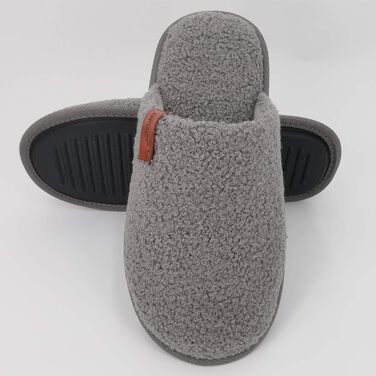 Чоловічі халапи-шльопанці для дому ofoot з м'яким флісом, з пам'яттю, не слизькі, сірі (39/40 EU)