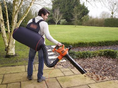 Black+Decker Leaf Collection Backpack (including flexible suction hose, 72 L capacity, Compatible with these leaf blowers: GW2810, GW2838, GW3030, GW3031BP, GW3050) GWBP1