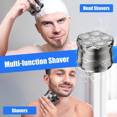 Електричний голковий бритва RealPlus для чоловіків з гладкою головою, IPX7 водонепроникний, з LED-дисплеєм, USB-C, час роботи 150 хв