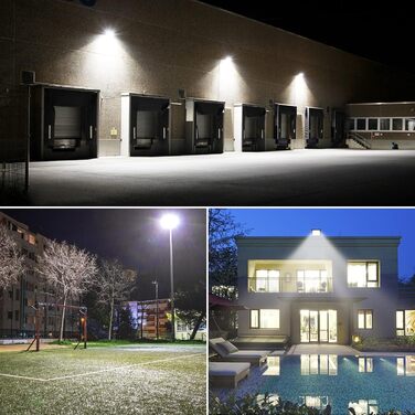RIGIDON 2x 75W LED Floodlights Outdoor, 7500LM Outdoor Floodlight, 6000K Cool White IP66 Waterproof LED Floodlight, Outdoor Lamp for Garden, Courtyards, Garage, Hotel, Sports Field, Workshop