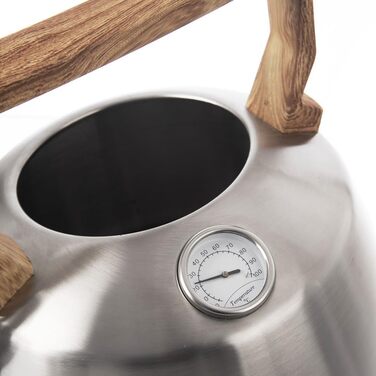 Електричний чайник зі свистком з нержавіючої сталі з термометром, 3.2 л