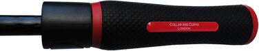 COLLAR AND CUFFS XL Golf Umbrella - Windproof, Fiberglass Ribs - Red & Black - Automatic Open/Close - 154cm