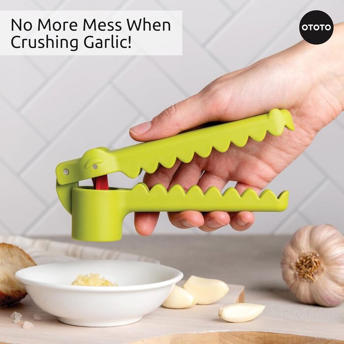 OTOTO Alligator Garlic Press with Ergonomic Handle - Fun Gifts