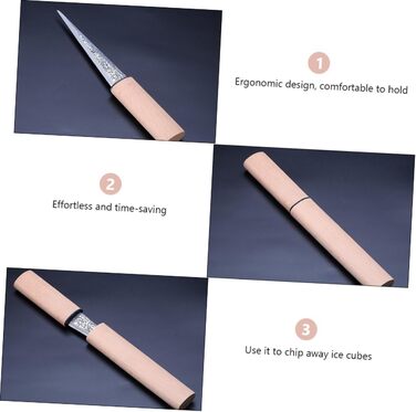 CRILSTYLEO Vintage Ice Skates Ice Pick Puer Tea Tool Antique Ice Pick Tapered Ice Pick Bartender Ice Pick Ice Cubes Ice Molds Ice Cubes Ice Picker Ice Chopper Wooden Khaki