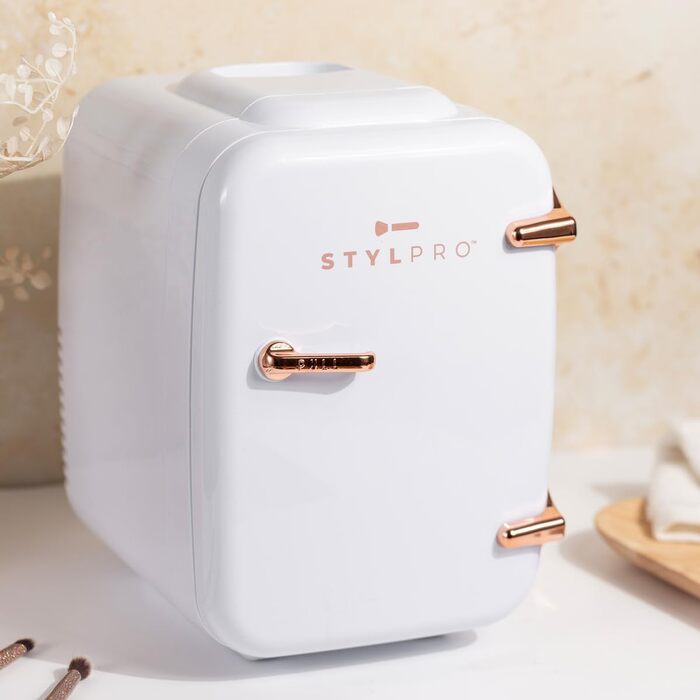Mini-холодильник для догляду за шкірою Stylpro Mini Beauty - 4L. Ідеально для сироваток, кремів, масок та лаку для нігтів. Охолодження та нагрівання, тихий, компактний, екологічна упаковка.