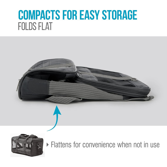 Транспортна переноска для тварин Sherpa Original Deluxe, антрацит, розмір M (43x28x27 см), схвалена авіаперевізниками