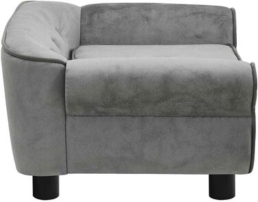 Софа для собак VidaXL, темно-сіра, 72x45x30 см, плюшеве ліжко для собак/кішок