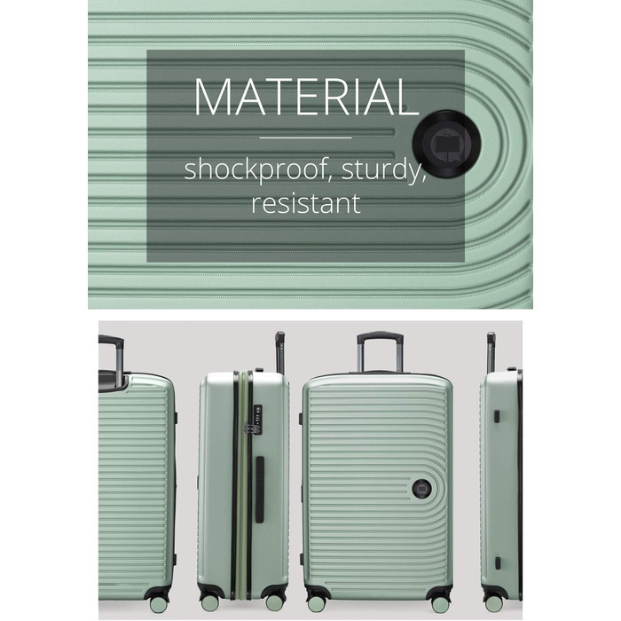 Чемодан Hartschalenkoffer Mitte - великий, TSA, 4 колеса, 77 см, 130 л, м'ятний колір