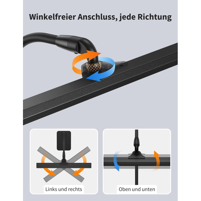 Стійка LED-лампа Kary з регулюванням яскравості, 40 см, 12 Вт, для офісу, роботи, читання, догляду за очима, дітям, 5 рівнів регулювання, 5 кольорів, таймер на 60 хвилин, чорна