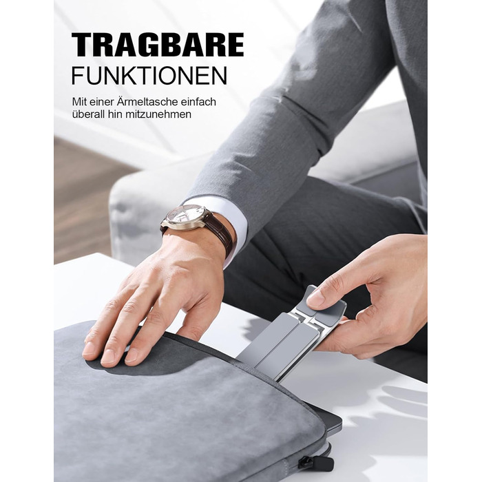 Підставка для ноутбука Babacom, 5-рівнева, алюміній, регульована висота, вентиляція, сумісна з MacBook Pro Air та іншими ноутбуками 10-15.6”