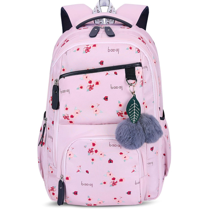 Рюкзак для дівчаток з квітами: шкільний, для подорожей, на ноутбук (рожевий)