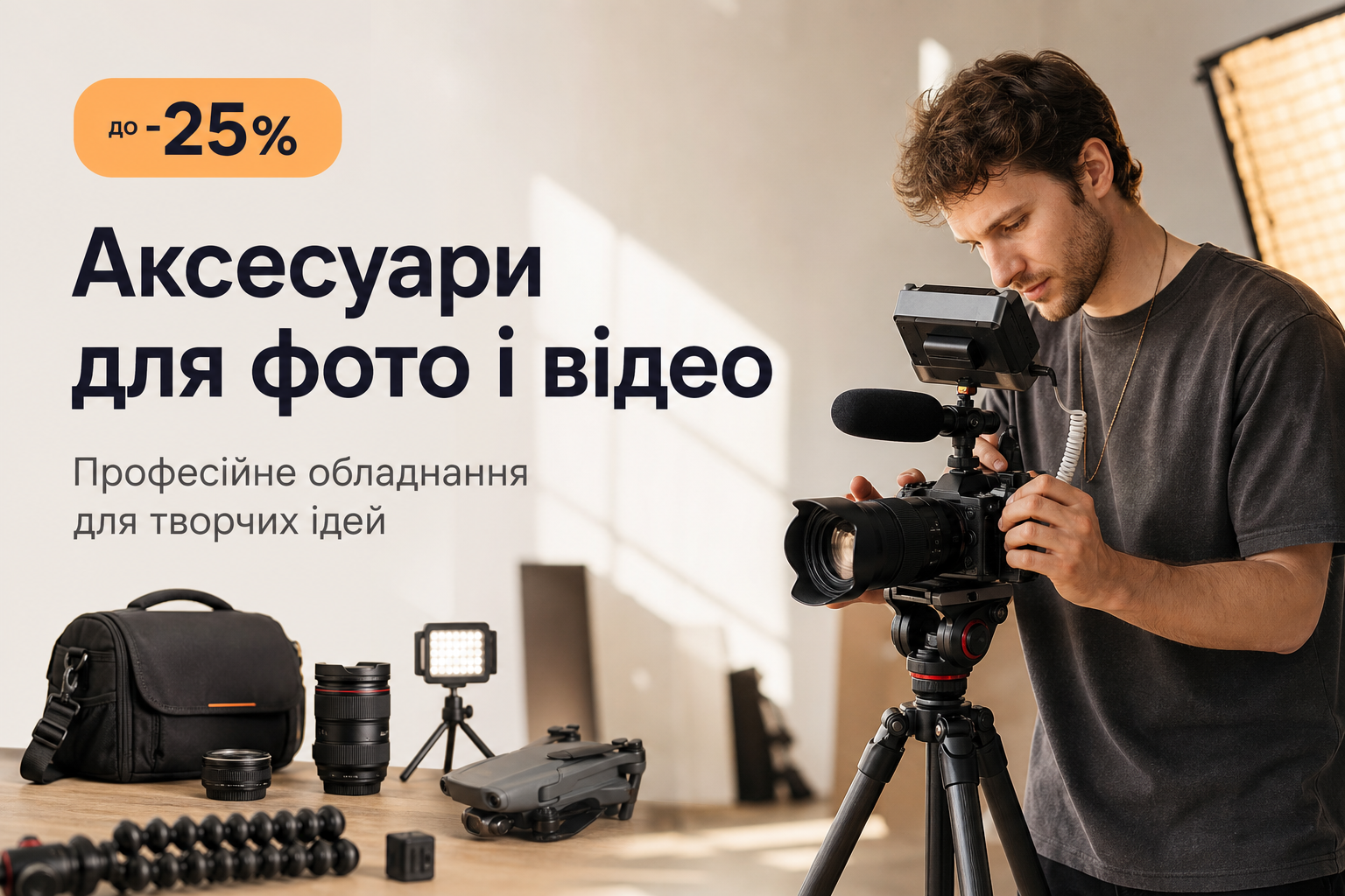 📸 Аксесуари для фото і відео — знижки до -25%