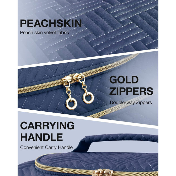 BAGSMART Косметичка для подорожей велика, Navy Blue (Військово-морський блакитний)