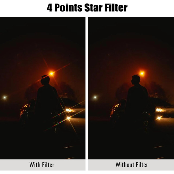 Набір зіркових фільтрів Walking Way 67mm (3 шт.) для камери: 4, 6, 8 променів + чохол