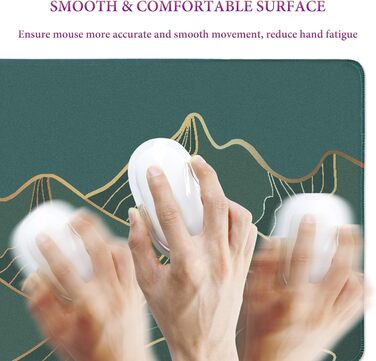 Килимок для миші HAUTOCO Gaming XXL 800x300 мм, чорний, з абстрактним дизайном гори, антиковзаюча гума, для комп'ютера