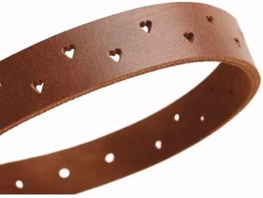 Нашийник для собак HUNTER Aalborg Soul, колір Cognac (коньячний), з сердечком, міцний, розмір 30