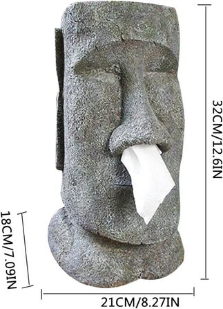 Tissue Box, Easter Island Tissue Holder, Cosmetic Tissue Box for Kitchen Bathroom Bedroom Face Portrait Tissue Box Snot Type Container Holder