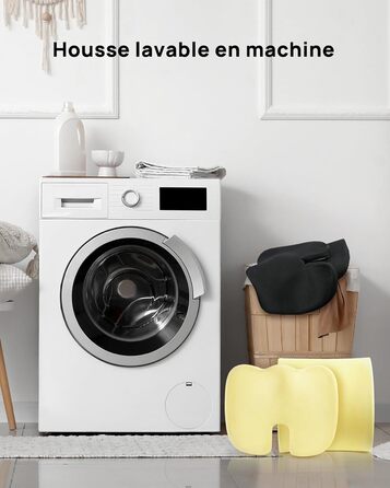 Ортопедична подушка для сидіння Feagar з memory foam, ергономічна подушка для офісного крісла, інвалідного візка, автокрісла, подушка для куприка, чорна (набір, XL (90-150 кг))