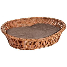 Корзина для собак та котів Lycce Ruhekorb з подушкою, плетіння з лози, 52x42x14 см, розмір 1