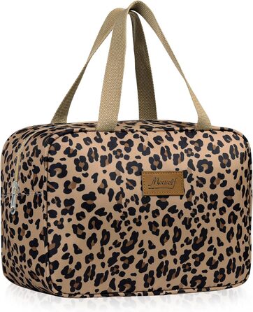 Сумка для туалетних аксесуарів велика, дорожня косметичка, органайзер для макіяжу, сумка для косметики з ручкою для жінок та чоловіків, #9, леопардовий принт