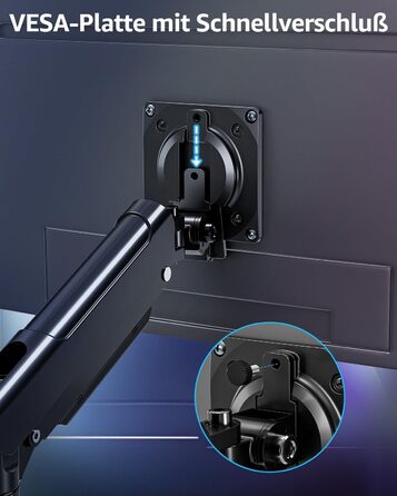 Тримач для монітора ELIVED EV6012W для 2 моніторів (13-32 дюйми), чорний, VESA 75/100mm, газ-амортизатор, регульований