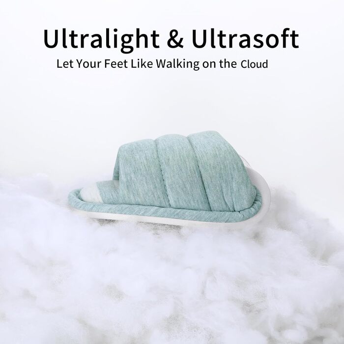 Шкарпетки-тапочки shevalues для дому з відкритим носком, бавовна, меморі-піна, сліпони, для спальні, розмір 7.5-8.5 (жіночий)/6.5-7.5 (чоловічий), колір: Teal