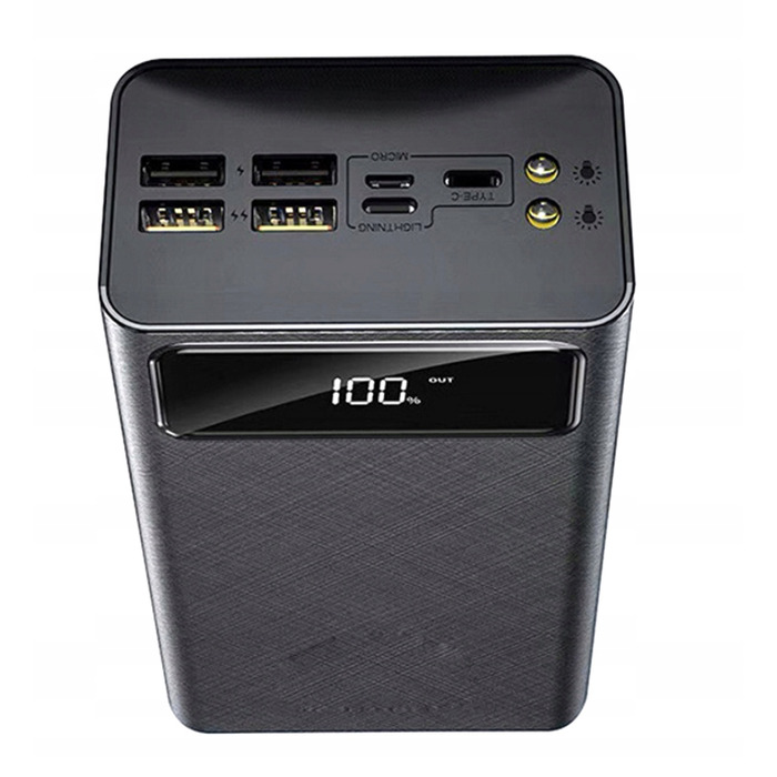 Повербанк JYSafora 50000 mAh, 5xUSB, швидка зарядка, з LED-дисплеєм, білий