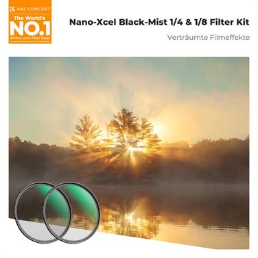 Фільтри K&F Concept Black Mist 82mm (1/4 & 1/8) для відео та портретної зйомки (Nano-Xcel)