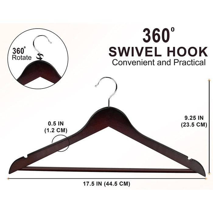 Набір вішалок для штанів та одягу Utopia Home (20 шт.), білий