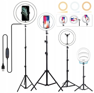 Кільцева LED-лампа 80 Вт + штатив 160 см та тримач для телефону