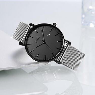 Годинник чоловічий BUREI, мінімалістичний, кварцовий, водонепроникний, ультратонкий. Ідеальний подарунок для чоловіків (сірий)