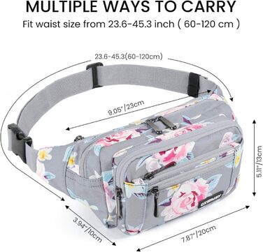 Гірчиця Bauchtasche для жінок та чоловіків, поясна сумка, універсальний розмір, сірий квітка