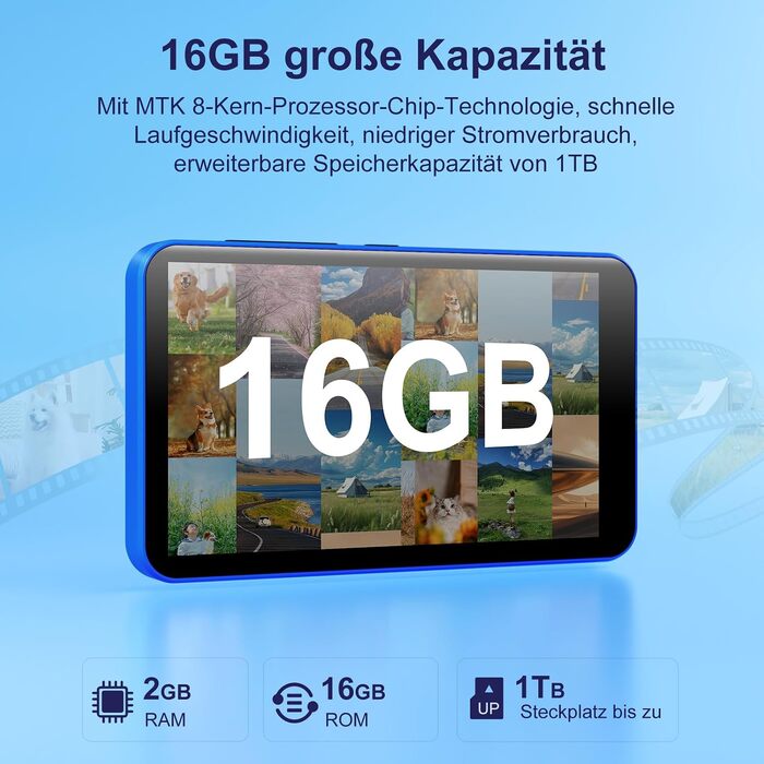 MP3 плеєр 16GB з Bluetooth та Wi-Fi, Android MP4 плеєр 4