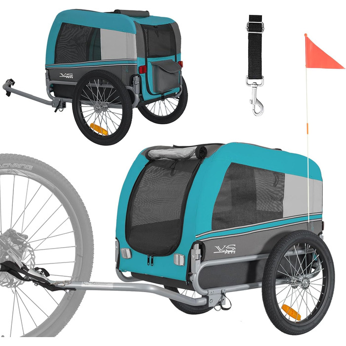 Фаркоп для собак Tiggo VS Pets M: велосипедний причіп для собак, блакитний