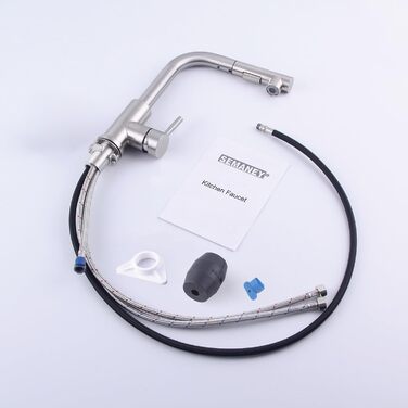 Висувний кран для кухні SEMANEY з двома режимами, поворотний на 360°, з донним виливом, однорегуляторний, матовий (для кухні)