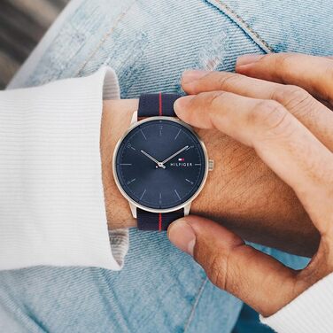 Чоловічий годинник Tommy Hilfiger 1791844 з синім нейлоновим ремінцем - кварцовий