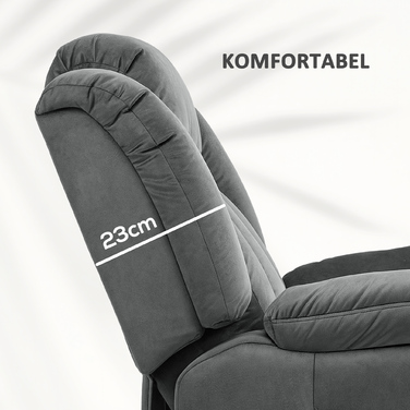 HOMCOM TV Chair with Rise Assist, Electric Recliner with Lie-flat Function, Vibration Massage, Heating Function, TV Chair with Pocket Coil Spring, Side Pocket and Remote Control, Dark Grey | Aosom