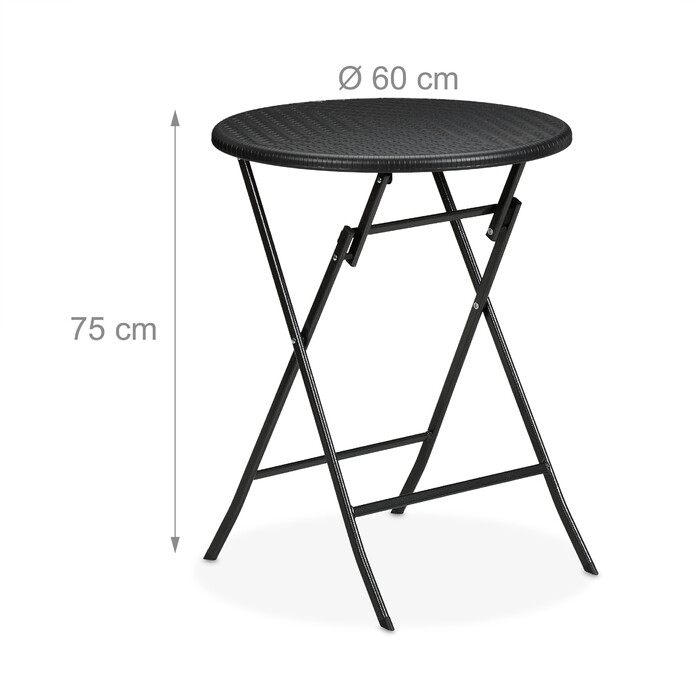 Relaxdays Round Garden Table with Rattan Look