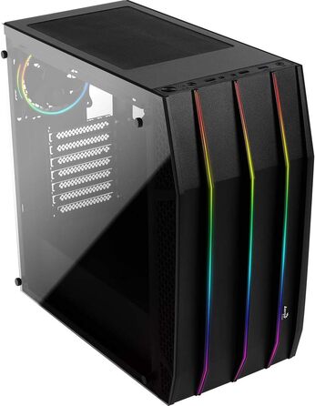 Ігровий корпус AeroCool KLAW ATX, загартоване скло, RGB підсвітка, 3 RGB вентилятори, чорний