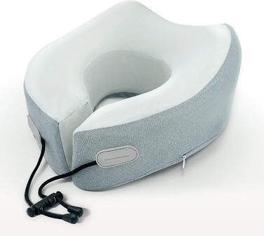 Подушка для шиї Sei Design для подорожей на літаку з Memory Foam, сірого кольору 32x32x11 см