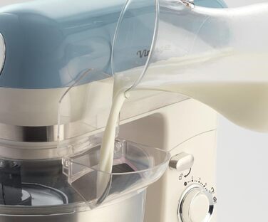 Vintage Ariete 1588 Stand Mixer, Retro Planetary Mixer for Bread, Pizza, Cake & Pastry Dough, Dough Hook, Whisk, 5.5 L Capacity, 7 Speeds + Pulse Function, 1200W, Blue