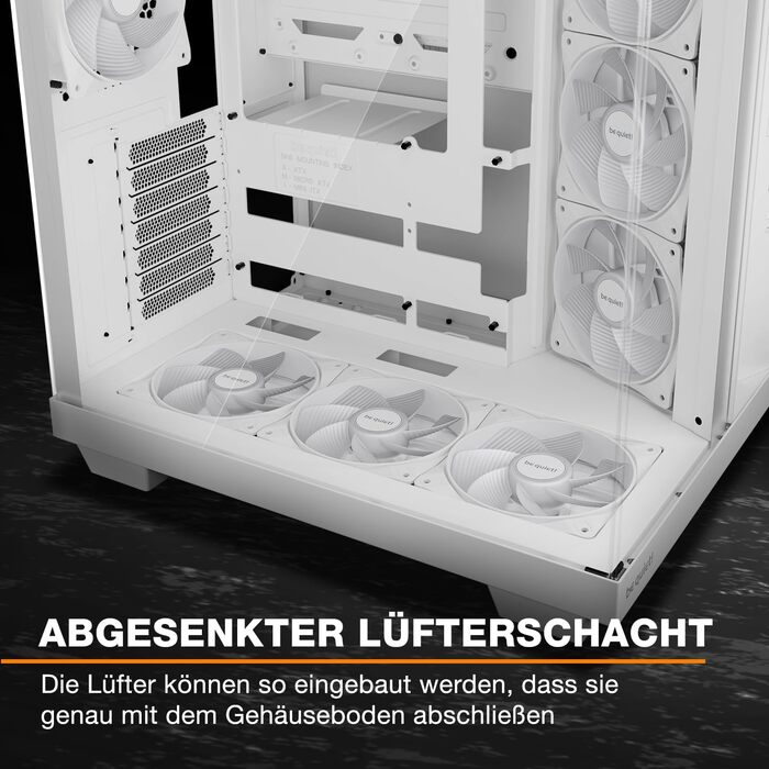 Корпус ПК be quiet! Light Base 500 LX: повністю скляна передня та бічна панелі, Dual Chamber, 4 вентилятори Pure Wings 3 PWM, без RGB, задній порт