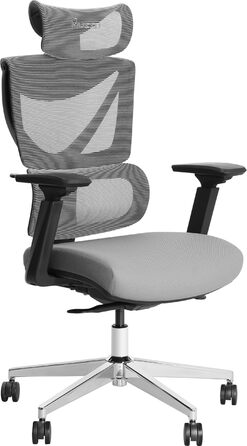 Ергономічне крісло для офісу Musso V900 Structure Master з регульованою спинкою, підтримкою попереку, 4D підлокітниками та підголівником, сітчаста спинка для дому/офісу (без підніжки)