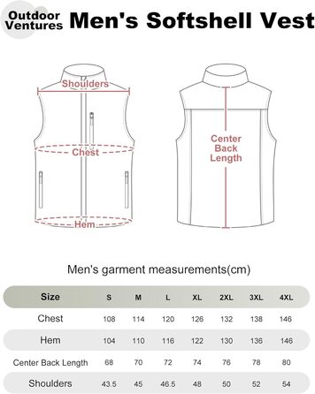 Чоловічий жилет Outdoor Venture з підкладкою, водовідштовхуючий, вітрозахисний, дихаючий. Ідеально для велоспорту, бігу та піших прогулянок (Чорний, M)