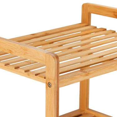 Relaxdays Bamboo Bathroom Shelf with Laundry Basket