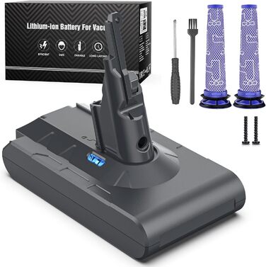 Акумулятор 6.5Ah для пилососів Dyson V6 DC62, DC58, DC59, DC61, DC72, DC74, SV03, SV05, SV06, SV07, SV09 + 2 фільтри