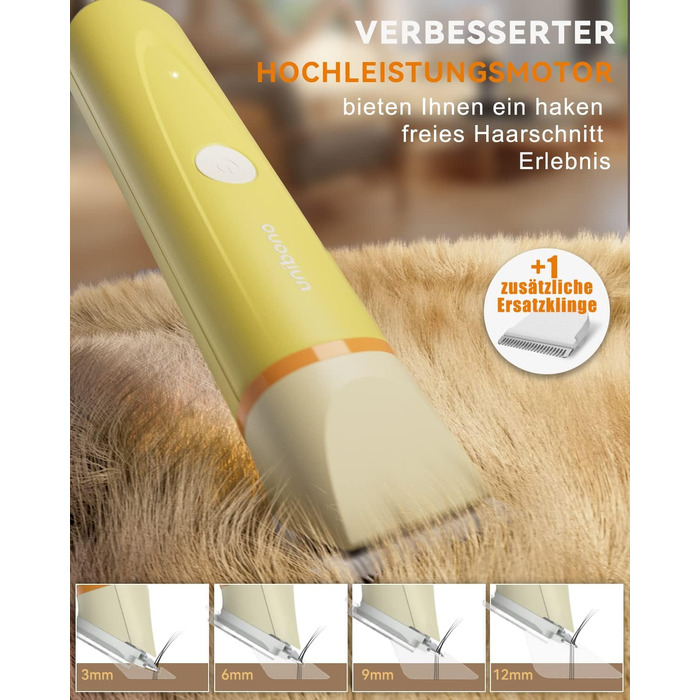 Набір для стрижки собак та котів Leise: акумуляторна машинка з 4 насадками, водонепроникна IPX7, для догляду за мордочкою, вухами, лапами та тілом