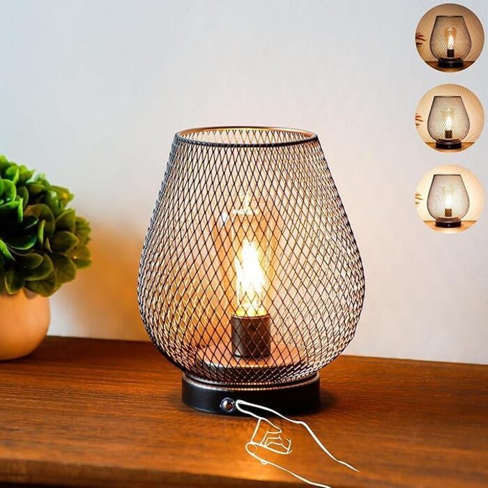 Настільна лампа JHY DESIGN Gold Schwarz: набір з 2 шт. з металу, LED, вінтажний стиль, для спальні, вітальні, вечірки, інтер'єру